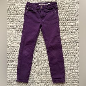 Warp + Weft purple “JFK New York City Skinny” jeans